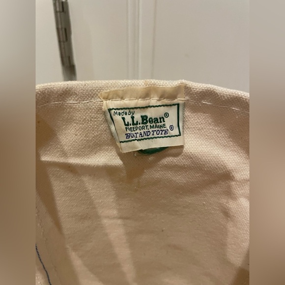 L.L. bean Boat & Tote Tan and Green Large Vintage 80’s - Picture 2 of 5